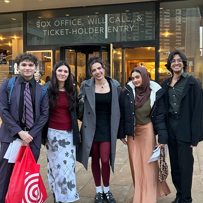 Students admire art at the Asia Society Museum