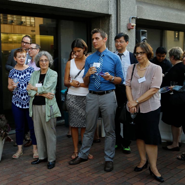 Group photo of some Thomas Hunter Honors Faculty and Staff members