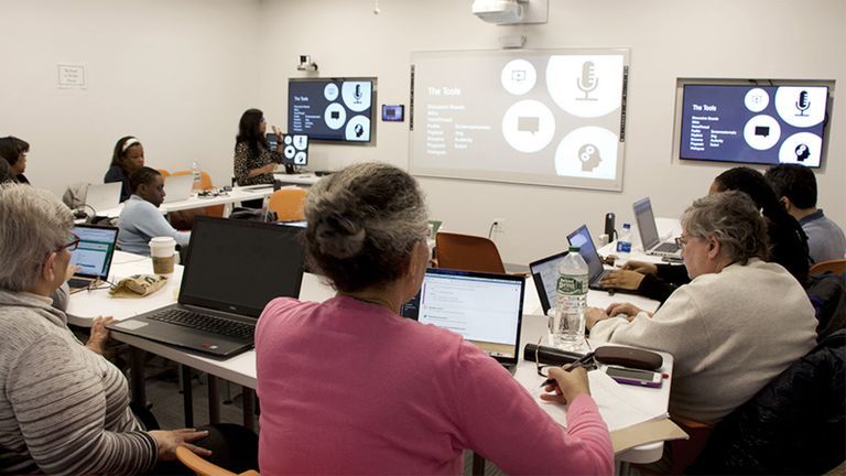 Teacher teaching a class