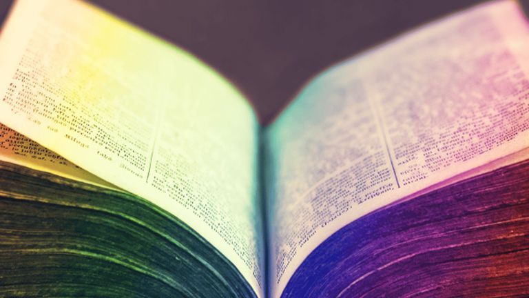 Book with rainbow filter