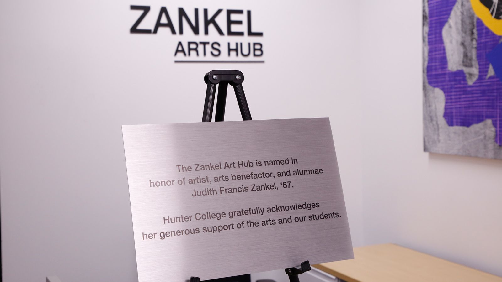 Zankel Arts Hub plaque